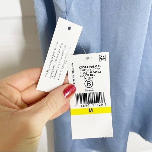 Karen Kane Costa Palmas Ruffle Sleeve Top *read description* - Picture 9 of 15